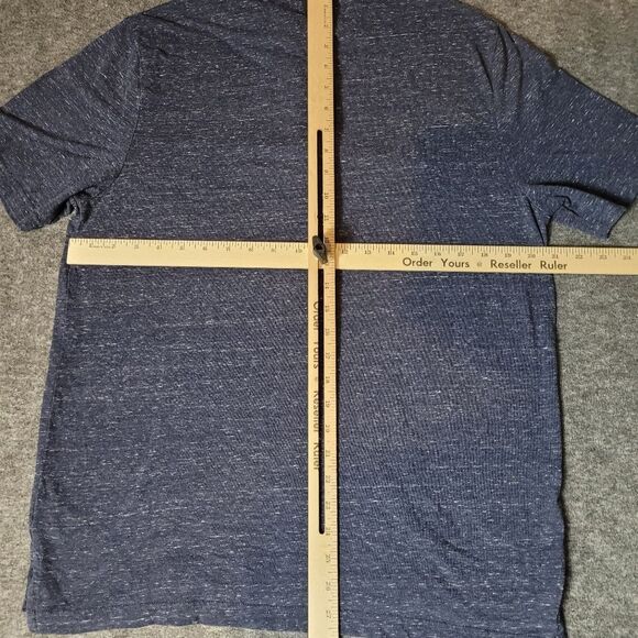 Faherty Polo Shirt Men's Size L Short Sleeve Luxe Blue Heather Performance Light - Picture 7 of 11